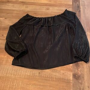 White House black market off the shoulder sparkle top